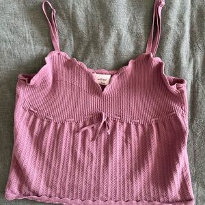Aritzia Wilfred Soloist Pink Knit Tank Top